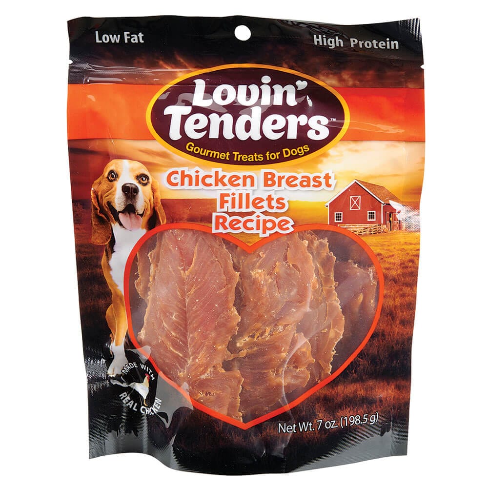 Lovin' Tenders Gourmet Chicken Breast Fillets Dog Treats, 7 oz