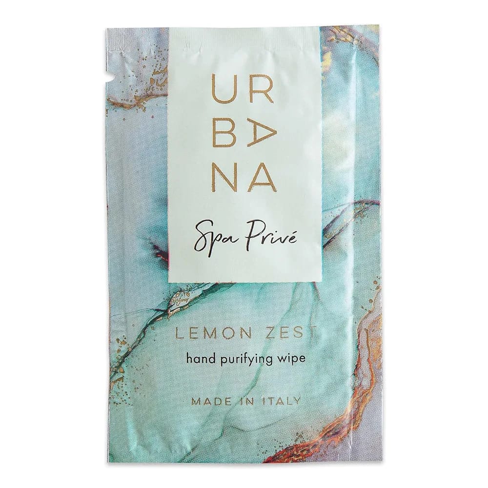 Urbana Spa Prive Collection Individual Hand Purifying Wipes, Lemon Zest, 12 ct, 24-Pack