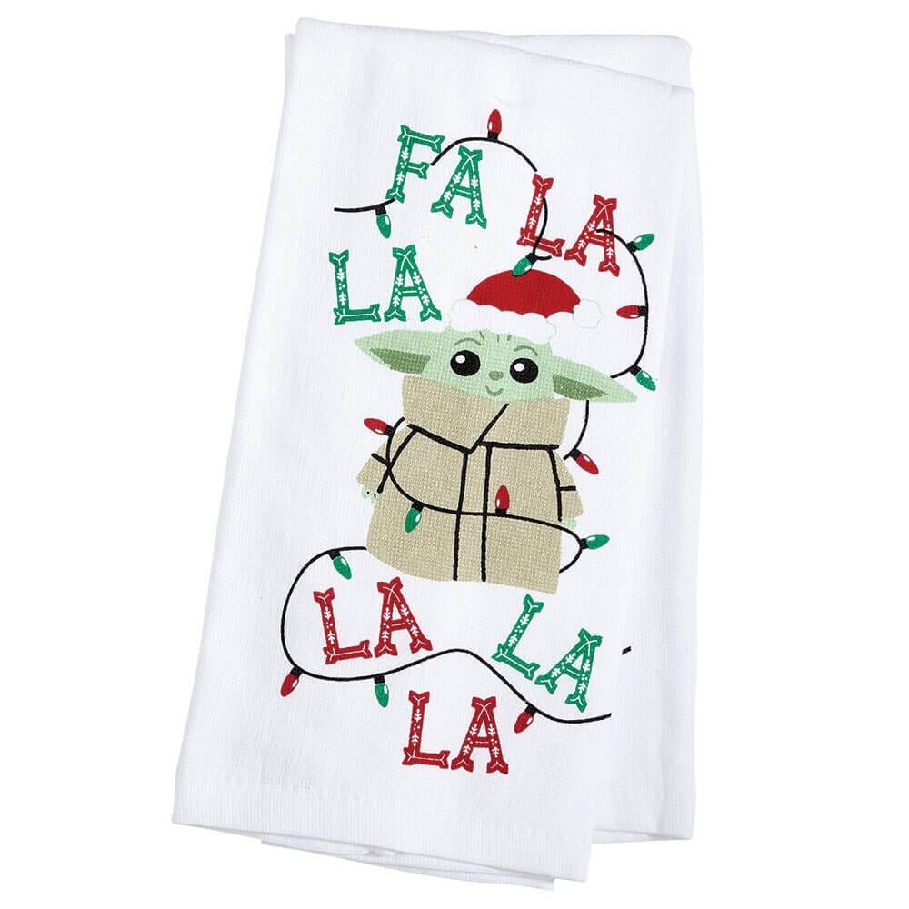 Star Wars The Mandalorian Baby Yoda Christmas Cotton Kitchen Towels, 2-Count
