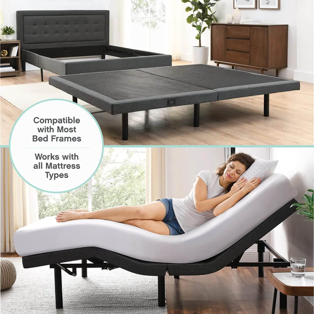 Classic Brands Full Adjustable Bed Base, Gray