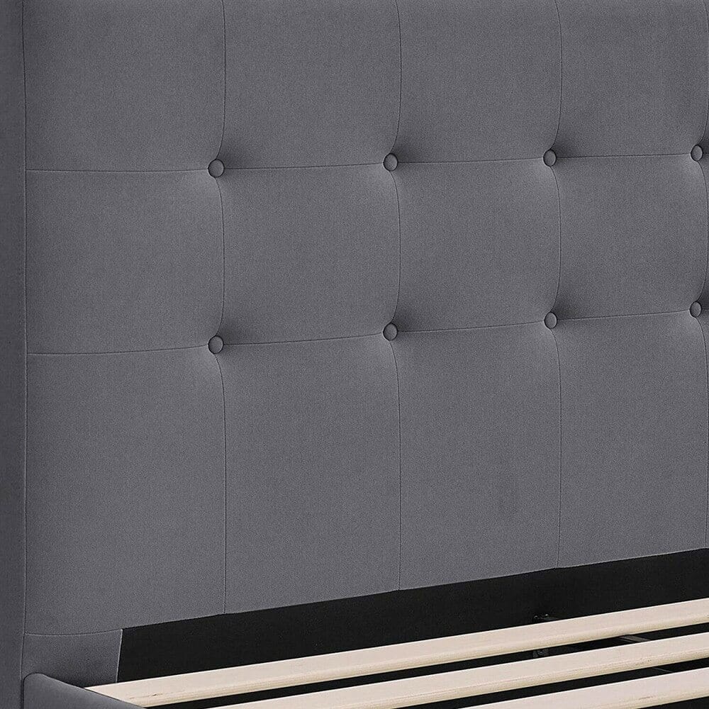 Classic Brands Seattle Modern Tufted Upholstered Full Platform Bed Frame, Peyton Steel