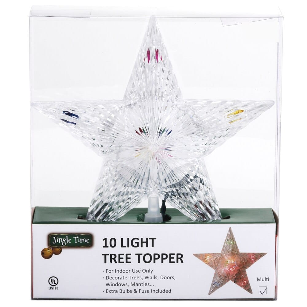 Jingle Time Multicolor Lighted Star Tree Topper