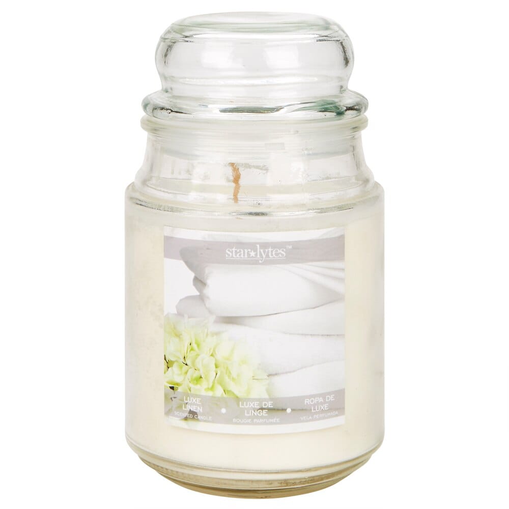 Star Lytes Luxe Linen Apothecary Scented Jar Candle, 18 oz