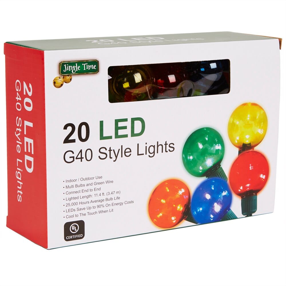 Jingle Time Multicolored Globe Style String Lights