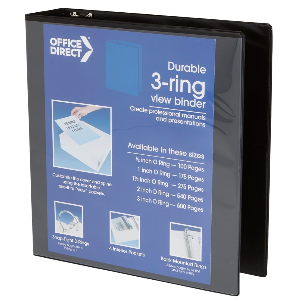 Office Direct D-Ring View Binder, 2"