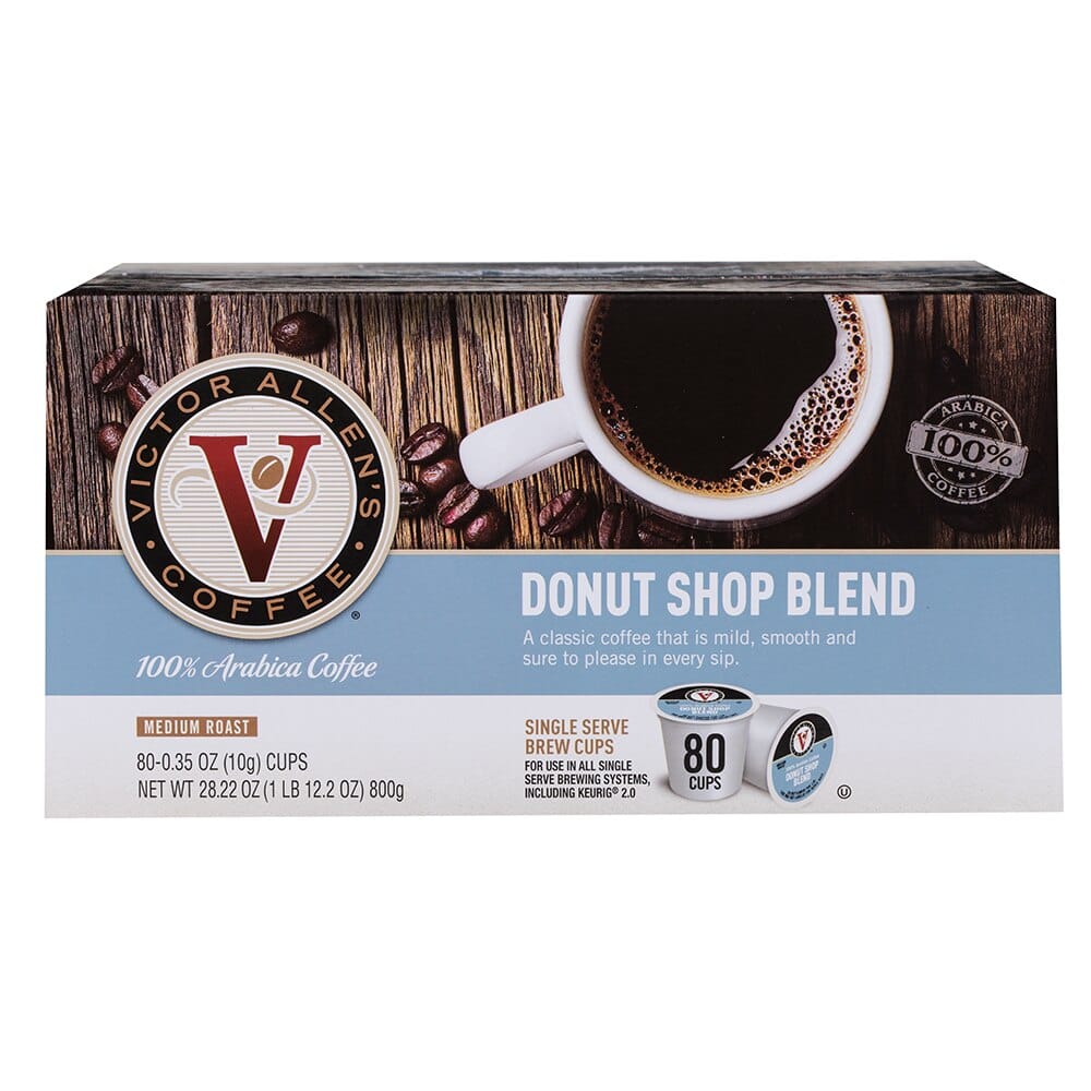 Victor Allen's Medium Roast Donut Shop Blend Coffee Cups, 80 Count