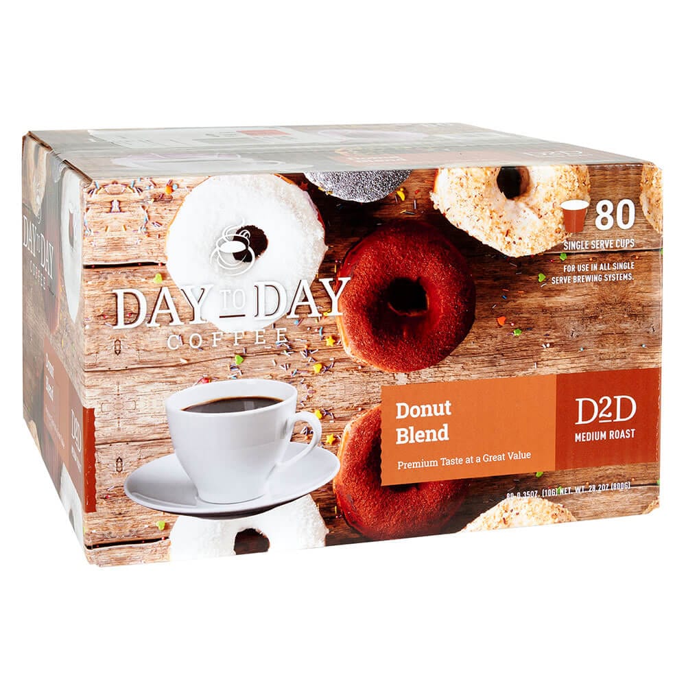 Day to Day Medium Roast Donut Blend Coffee, 80 Count