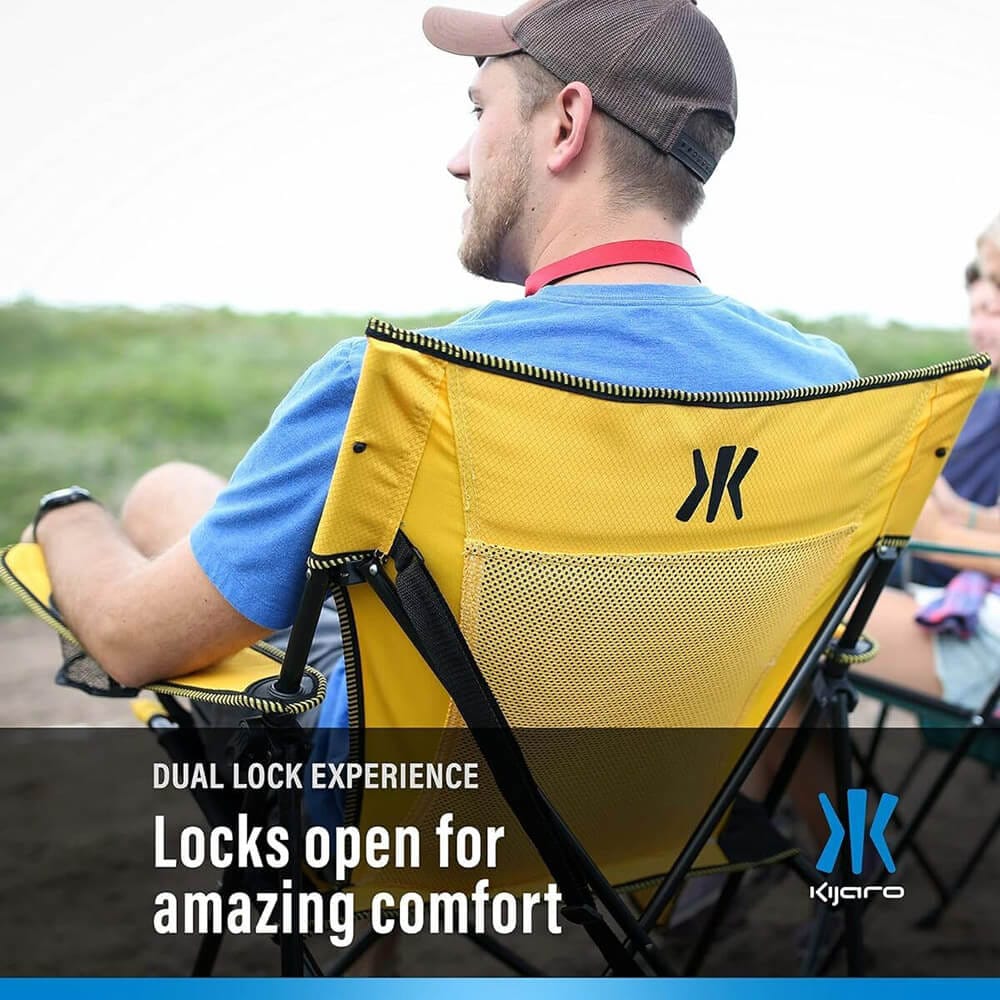 Kijaro XXL Dual Lock Portable Camping Chair with Built-In Cooler, Red Rock Canyon