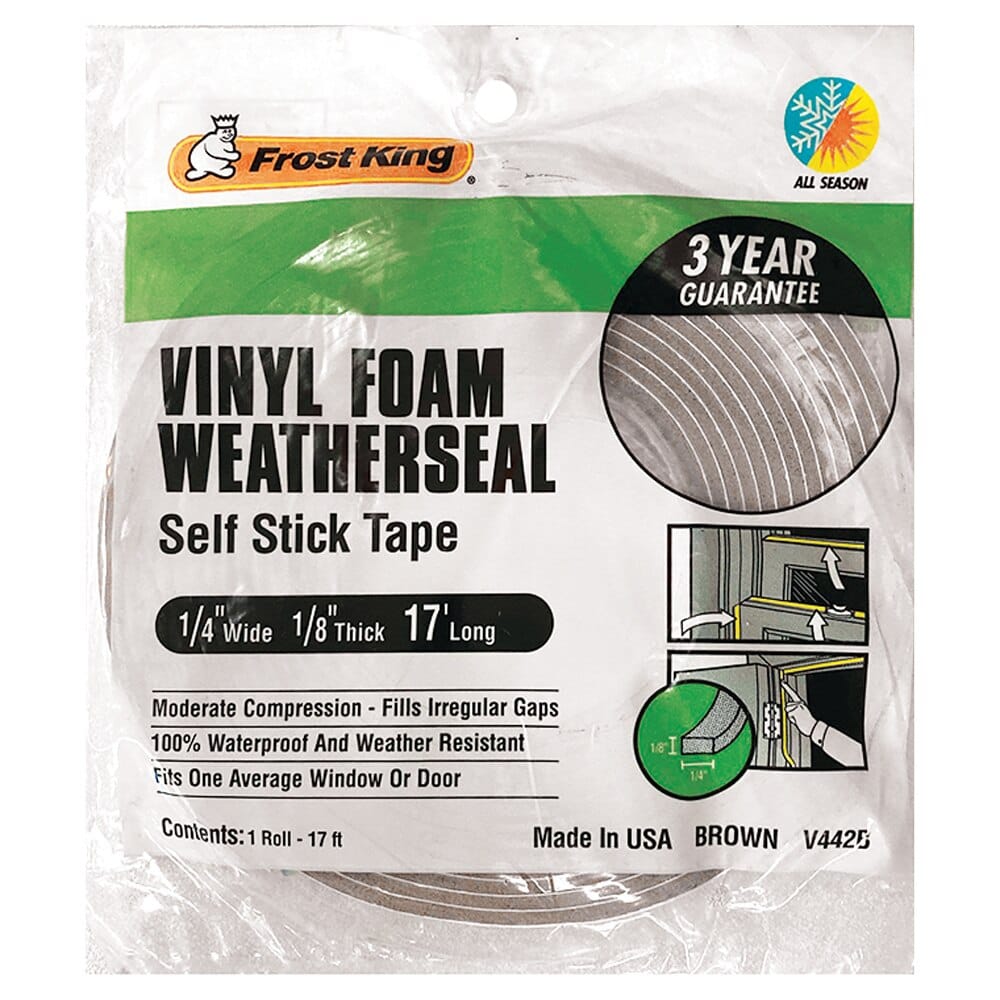 Frost King Self Stick Vinyl Foam Weather Seal Tape