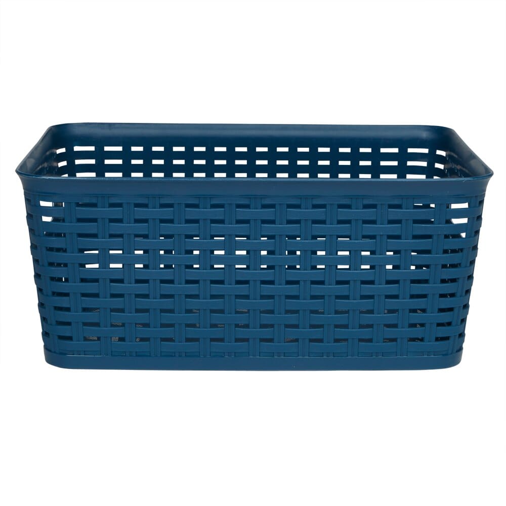 Large Plastic Storage Basket with Handles