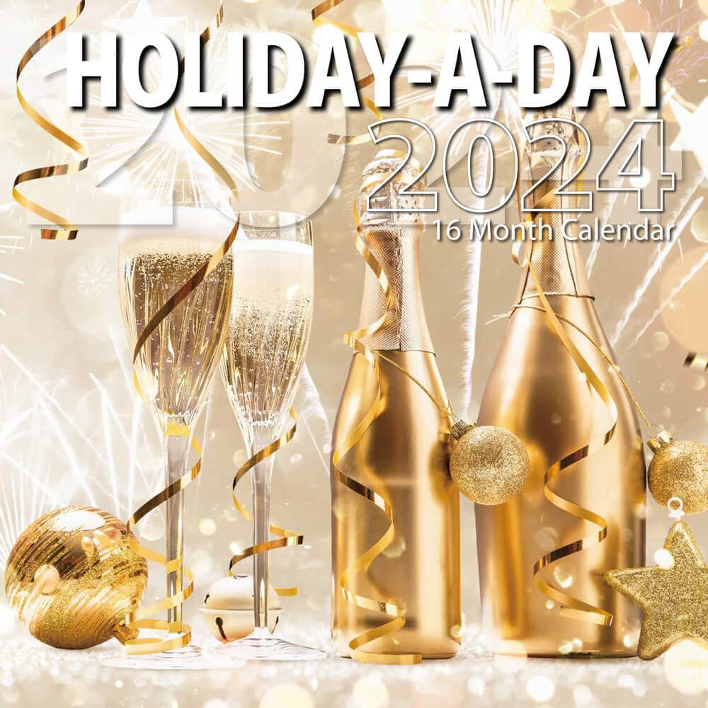 2024 Holiday-A-Day Themed 16 Month Wall Calendar, 12"