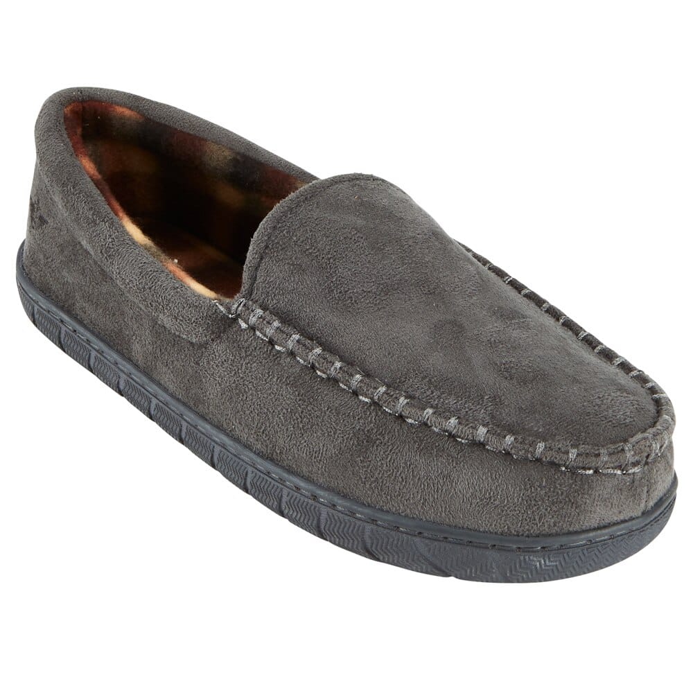 Dockers Men's Microsuede Boater Moccasin Slippers, Gray