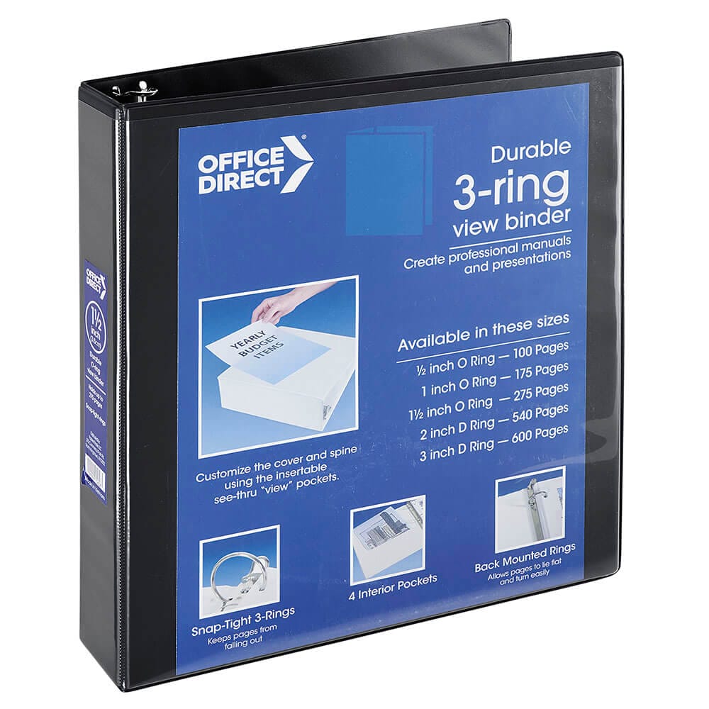 Office Direct 3-Ring View Binder, 1.5"