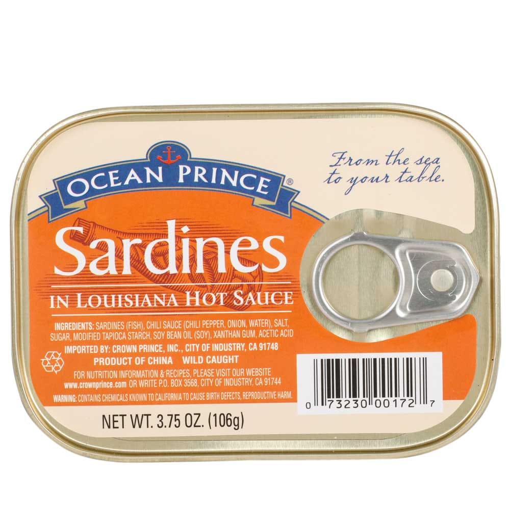 Ocean Prince Sardines in Louisiana Hot Sauce, 3.75 oz