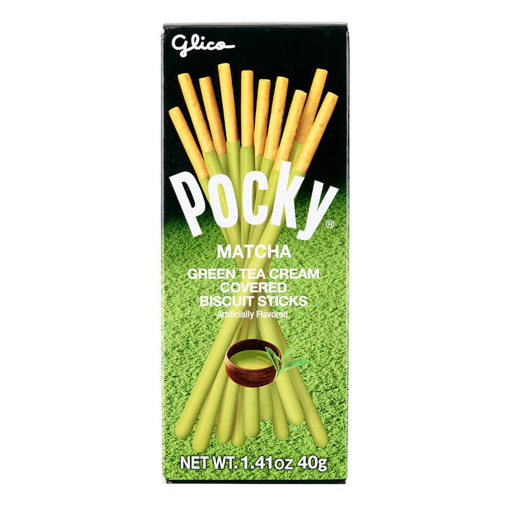 Pocky Matcha Green Team Cream Covered Biscuit Sticks, 1.41 oz