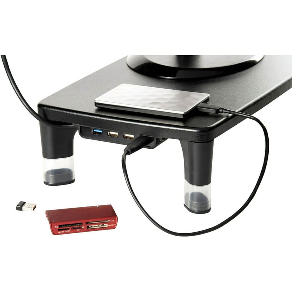 3M Adjustable Monitor Stand with 4-Port USB Hub