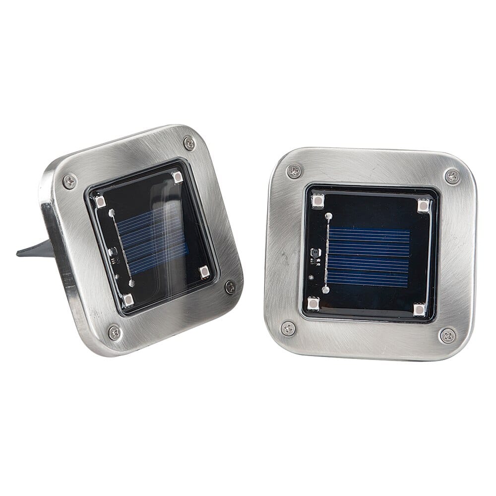 Square Solar Pathway Lights, 2 Pack