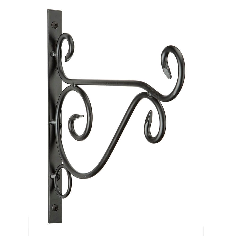 Wrought Iron Scroll Wall Mount Plant Hook, 12"