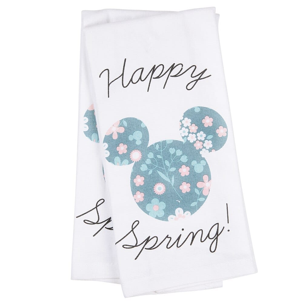 Disney Mickey Mouse and Minnie Mouse Spring Cotton Kitchen Towels, 2-Count