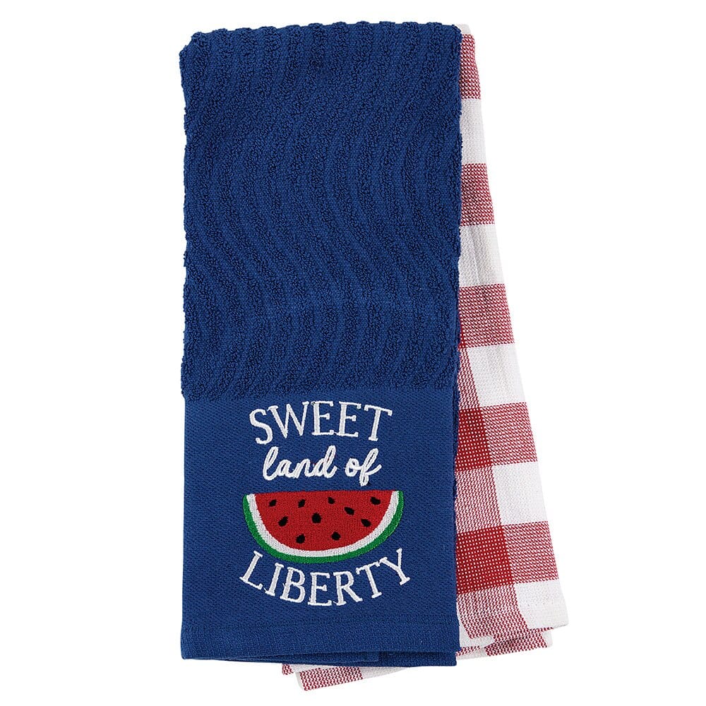 Americana Embroidered Cotton Kitchen Towels, 2-Count