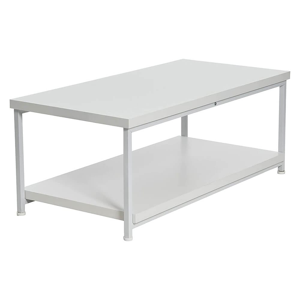Household Essentials Jamestown Collection Coffee Table, Scandinavian White