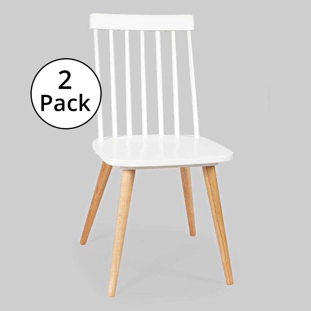 Jofran Furniture E-Z Style Spindle Dining Chair, Set of 2, White