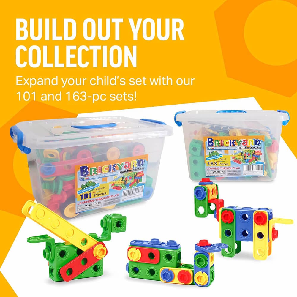 Brickyard Building Blocks 163-Piece STEM Toys