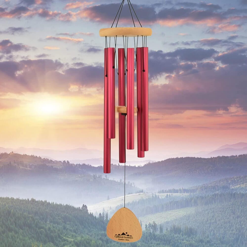 UpBlend Outdoors Kindness 29" Wind Chime, Red