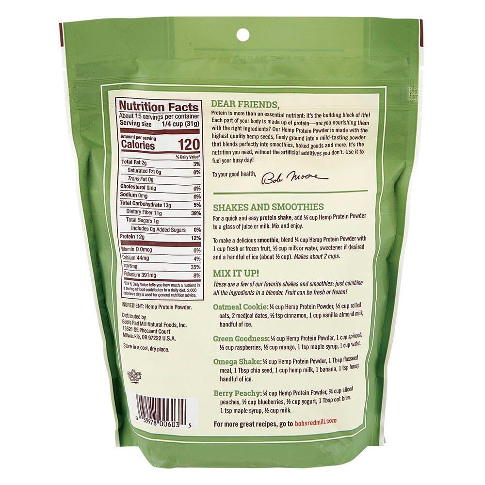 Bob's Red Mill Premium Quality Hemp Protein Powder, 16 oz