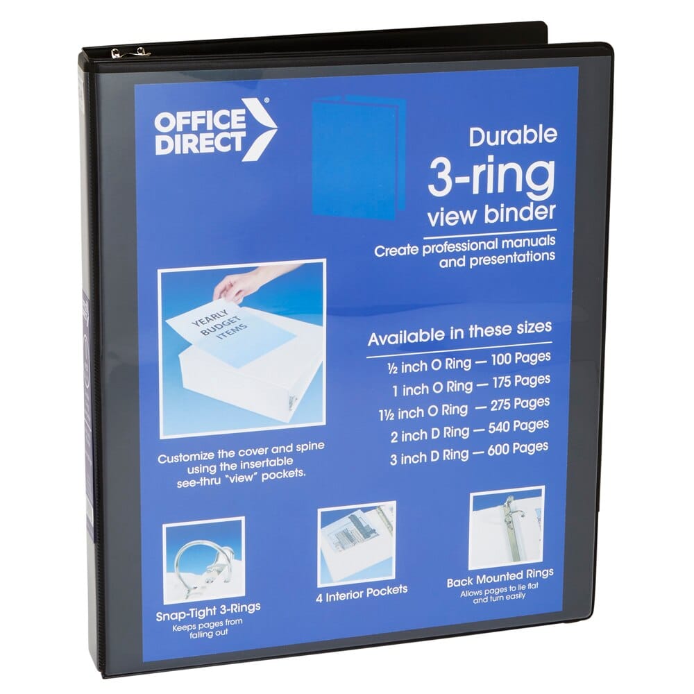 Office Direct O-Ring View Binder, 1"