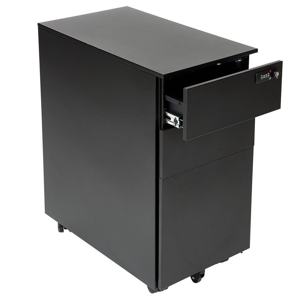 3-Drawer Steel Pedestal Filing Cabinet with Combination Lock