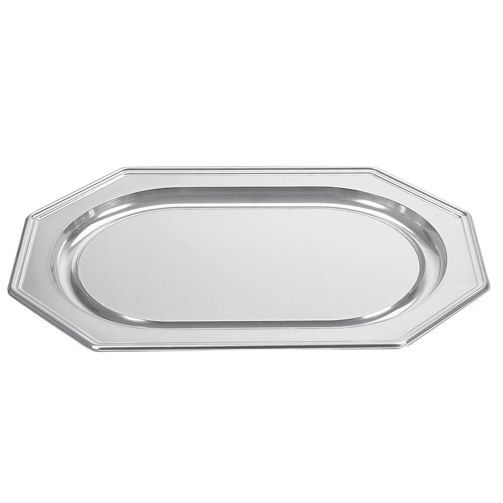 Silver Plastic Serving Plate, 21"