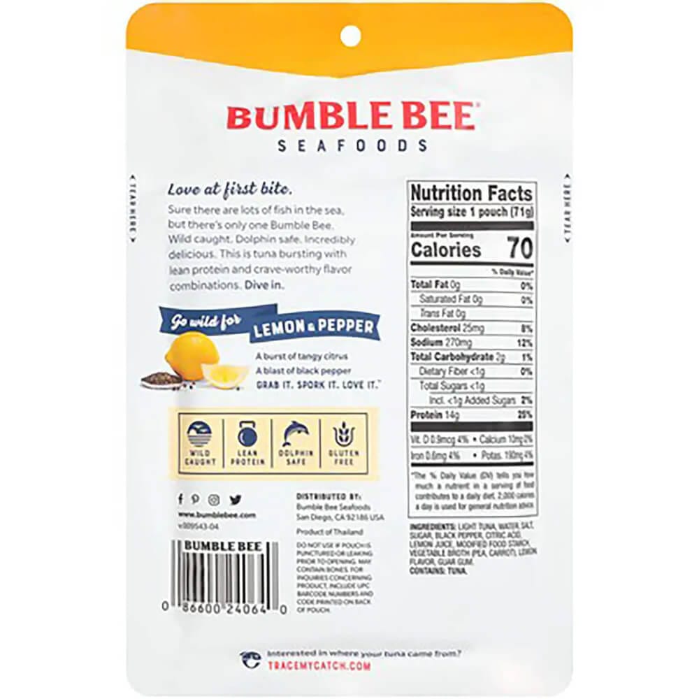 Bumble Bee Lemon and Pepper Seasoned Tuna, 2.5 oz