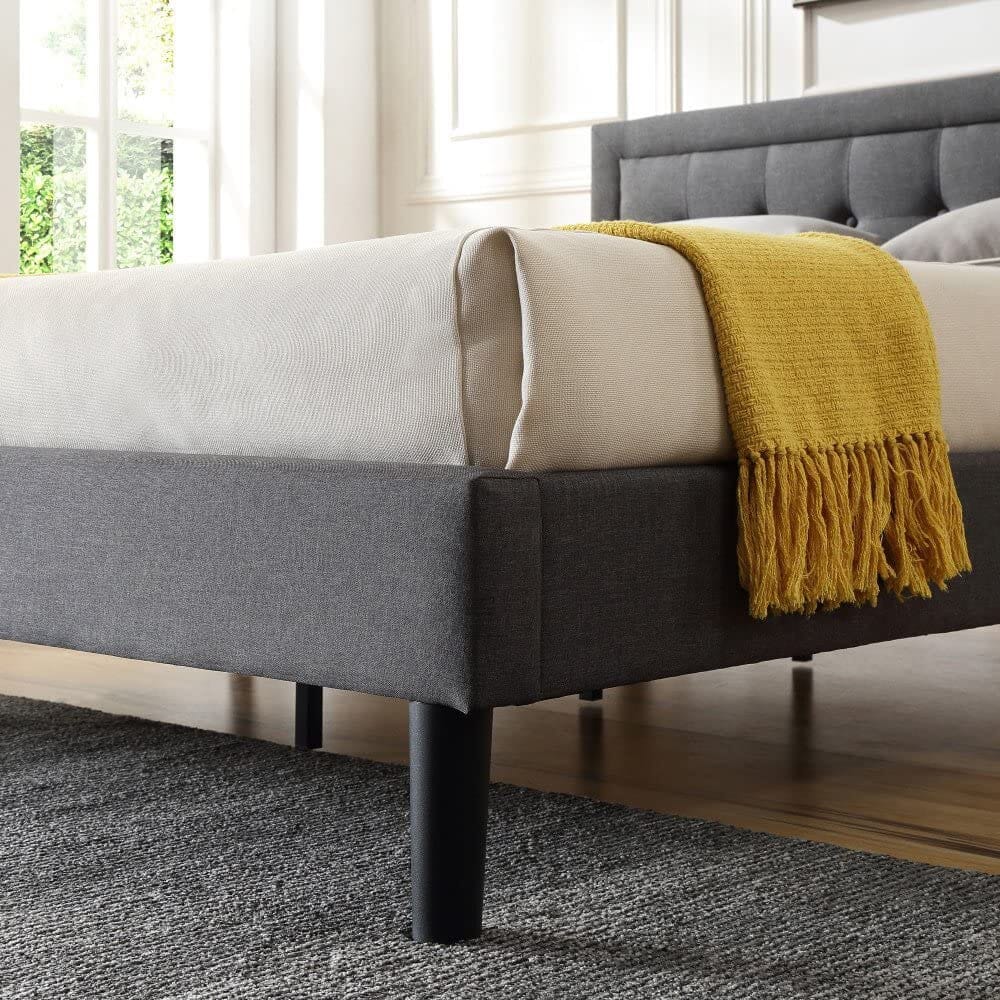 Classic Brands Mornington Upholstered Full Platform Bed Frame, Gray