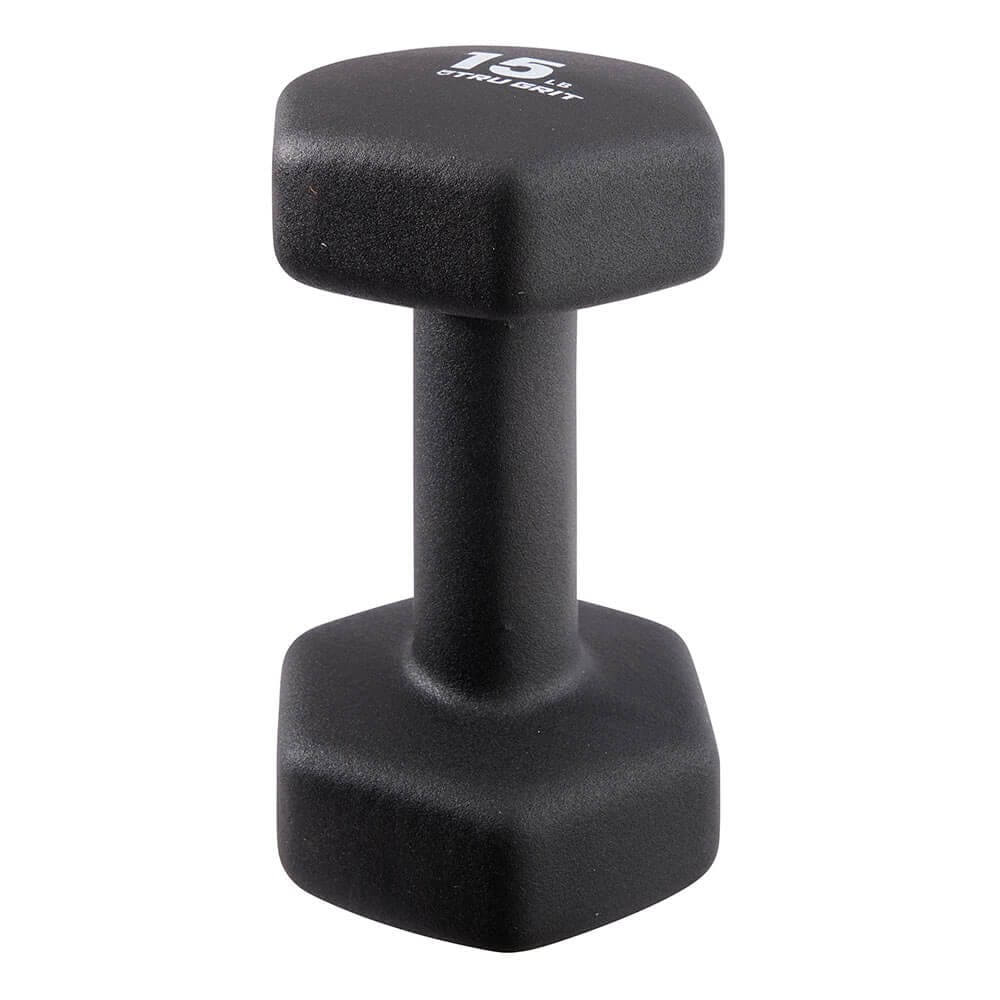 Tru Grit Fitness 15 lb Neoprene Hex Single Dumbell