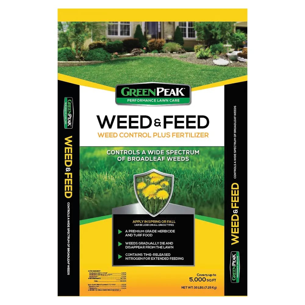 Green Peak Weed & Feed Control Plus Fertilizer, 16 lbs