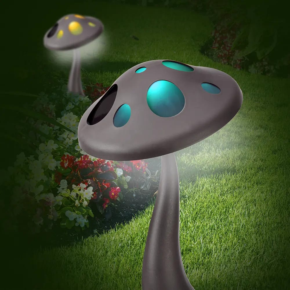 Outdoor Living Accents Solar LED Mushroom Light, 15"