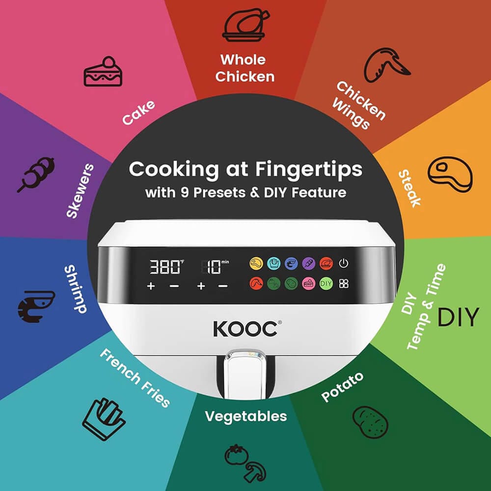 KOOC Extra Large Electric Air Fryer Oven, 6.5 qt