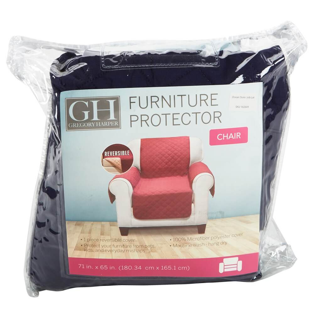 Gregory Harper Reversible Solid Color Chair Protector, 71" x 65"