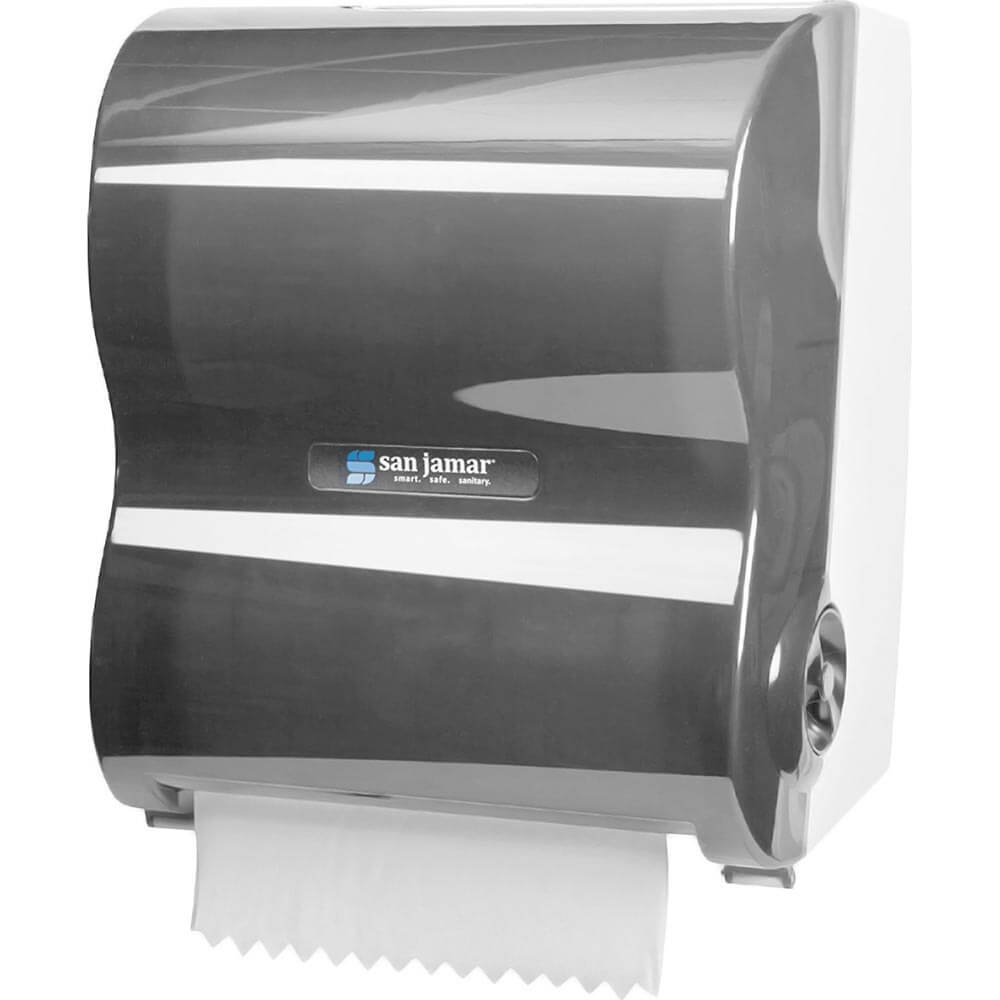 San Jamar 10" Hands-Free Mechanical Roll Paper Towel Dispenser, Black Pearl