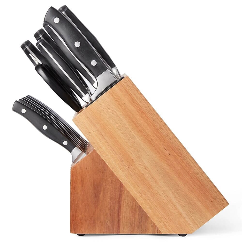 Chicago Cutlery 18-Piece Insignia Triple Rivet Stainless Steel Block Set, Black