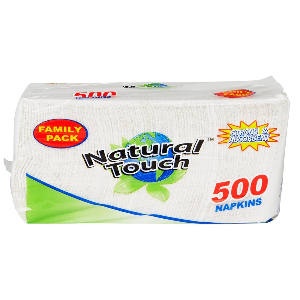 Natural Touch Family Pack 1-Ply Paper Luncheon Napkins, 500-count