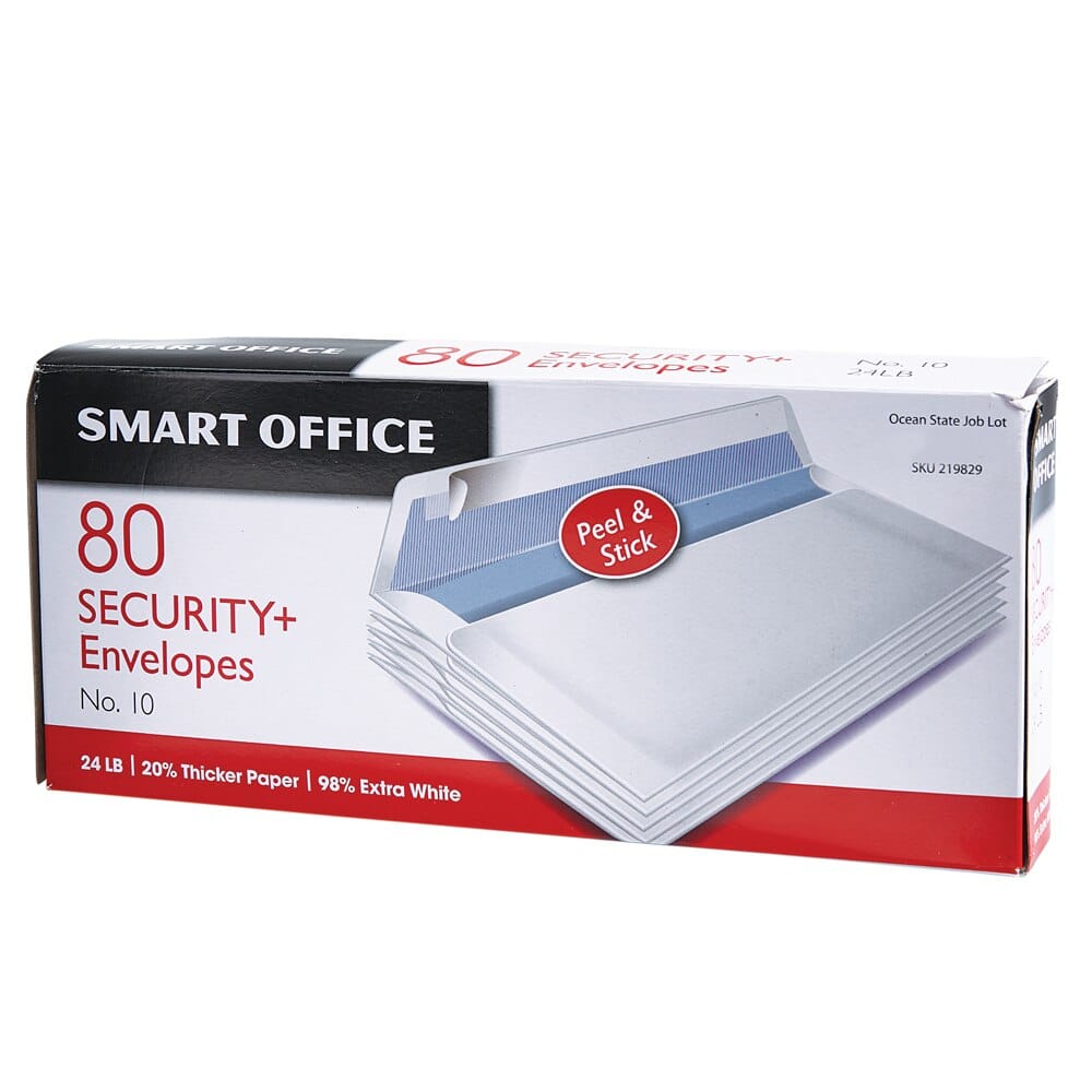 Smart Office Peel and Stick Security Envelopes, 80-Count