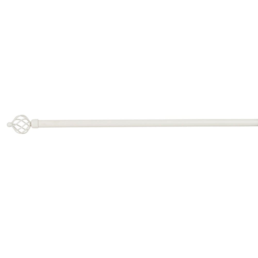 Brushed White 48" - 86" Extendable Drapery Rod, 5/8"