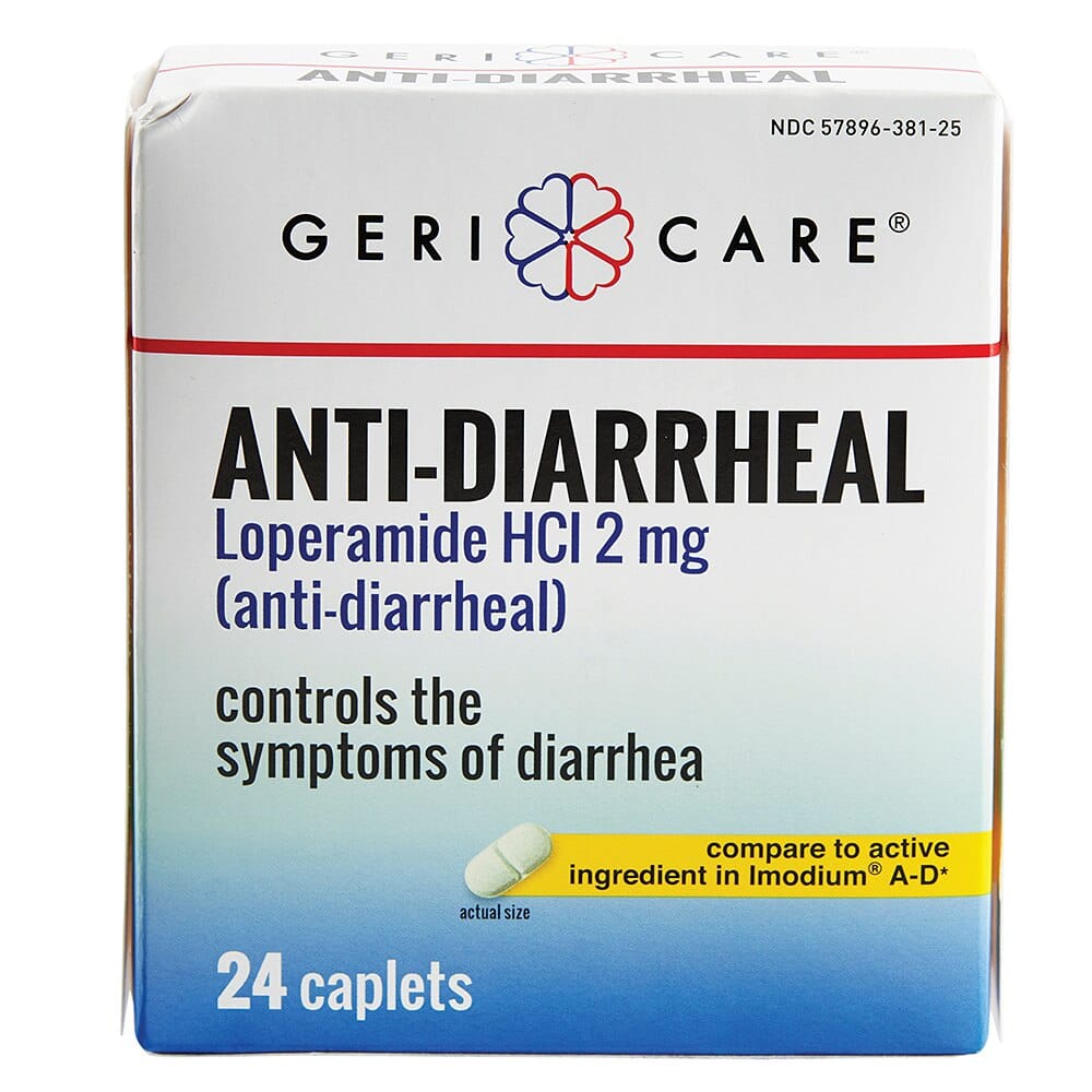 Geri-Care 2 mg Loperamide HCI Anti-Diarrheal Caplets, 24 Caplets