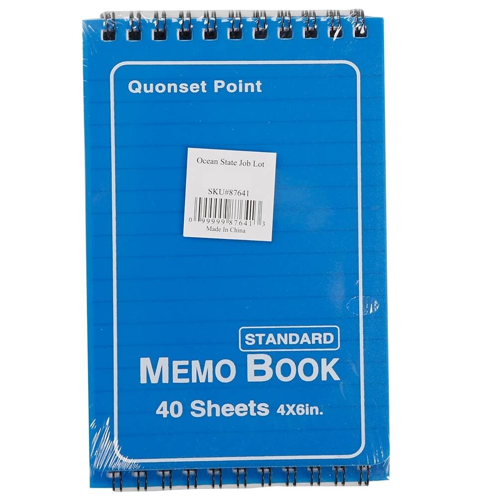 Standard Top Spiral 4" x 6" Memo Book, 3-Count