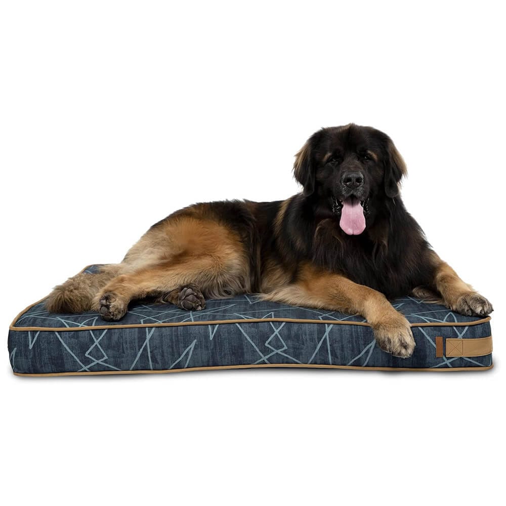 Bark & Slumber XL Foam Lounger Dog Bed, Abstract Bailey Blue