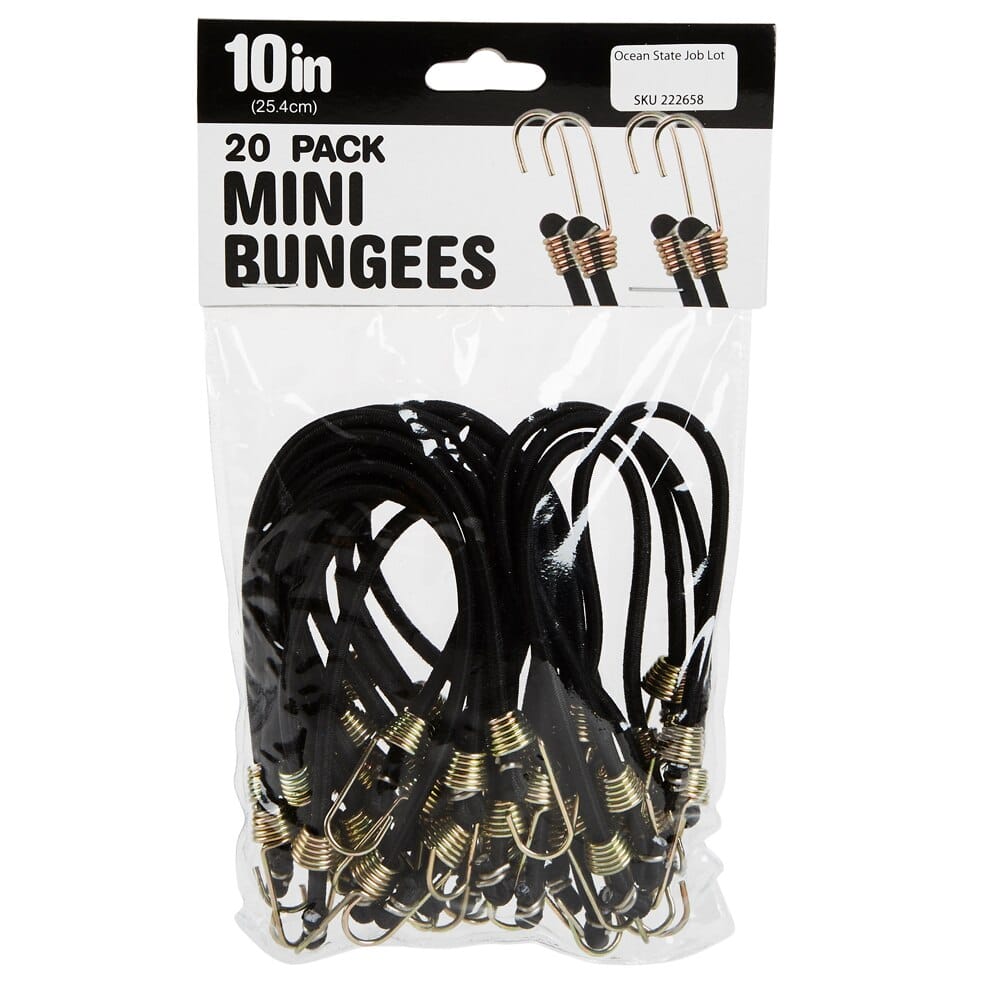10" Mini Bungees, 20 Count