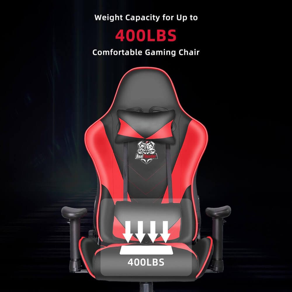 DualThunder Ergonomic High Back Gaming Chair, Red/Black