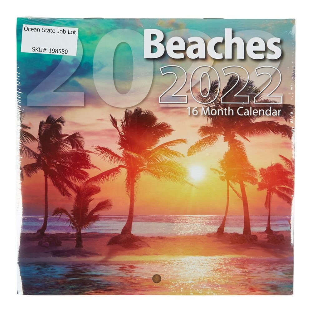 2022 Beaches Themed 16-Month Wall Calendar, 6" x 6"